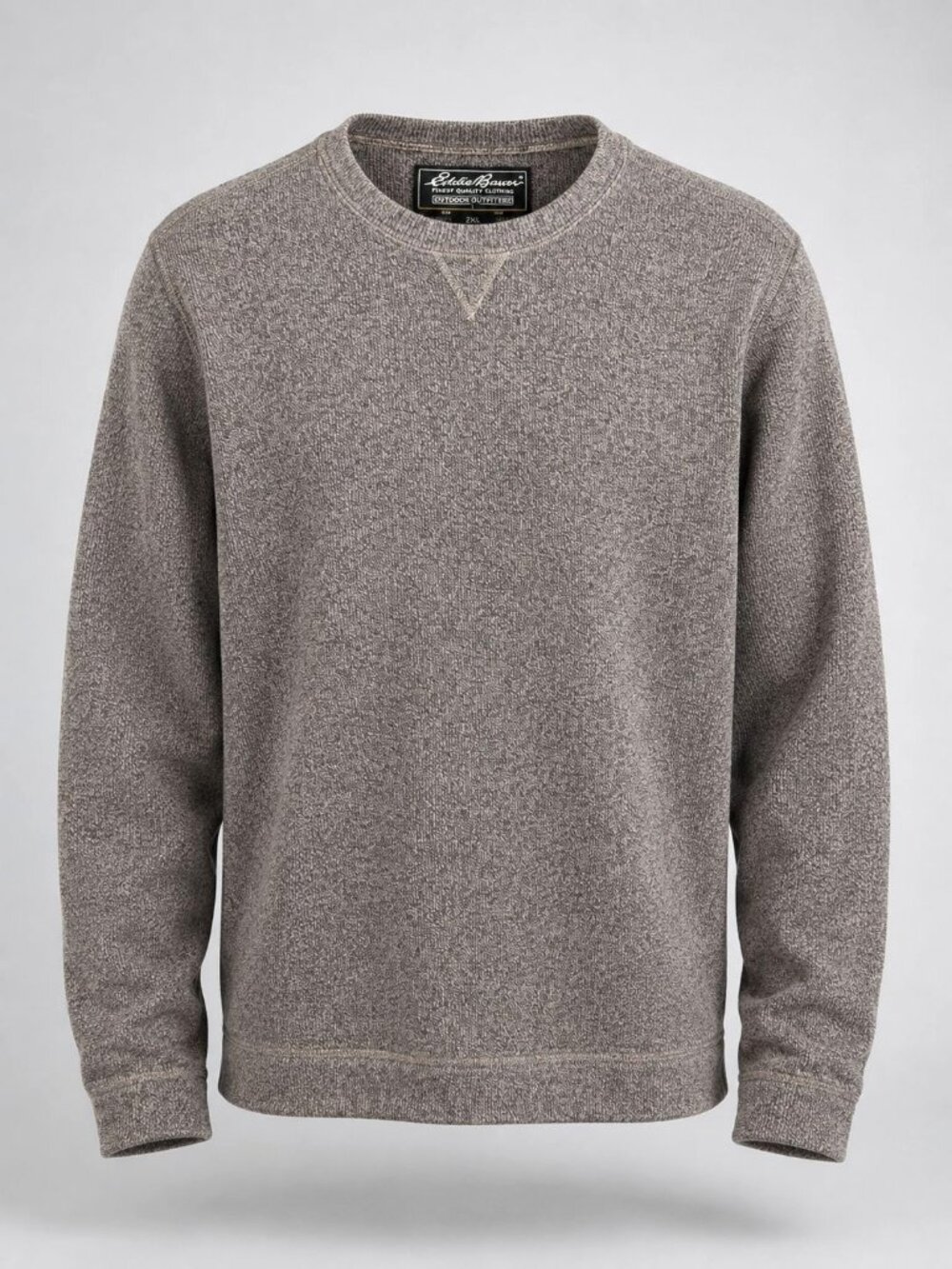 Eddie Bauer Men’s Large Radiator Shirt Gray Fleece Pullover Crew Neck Sweater